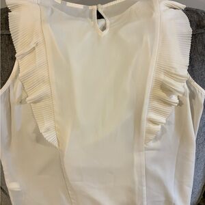 Banana Republic Cream Ruffled Blouse